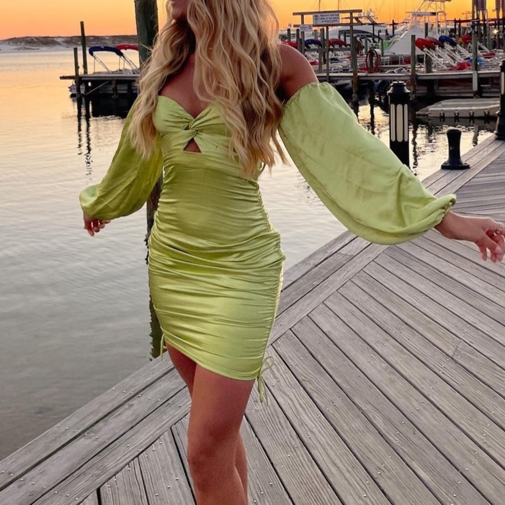 Green Silk Cocktail Dress